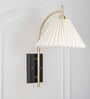 Kiania Single Light Wall Fitting In Black & Brass Finish Metal With White Cotton Shade