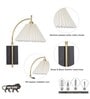 Kiania Single Light Wall Fitting In Black & Brass Finish Metal With White Cotton Shade