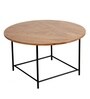 Kiara Wood Top Coffee Table In Black Finish
