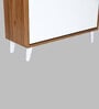 Kibo 12 Pair 2 Tier Shoe Cabinet In Lyon Walnut Finish
