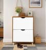 Kibo 12 Pair 2 Tier Shoe Cabinet In Lyon Walnut Finish