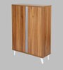 Kibo 12 Pair 2 Tier Shoe Cabinet In Lyon Walnut Finish