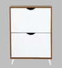 Kibo 12 Pair 2 Tier Shoe Cabinet In Lyon Walnut Finish