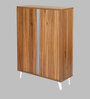 Kibo 12 Pair 2 Tier Shoe Cabinet In Lyon Walnut Finish