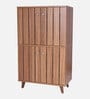 Kibo 18- Pairs 4 Door Shoe Cabinet In Lyon Walnut Finish