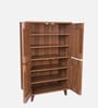 Kibo 18- Pairs 4 Door Shoe Cabinet In Lyon Walnut Finish