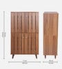 Kibo 18- Pairs 4 Door Shoe Cabinet In Lyon Walnut Finish