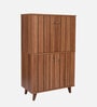 Kibo 18- Pairs 4 Door Shoe Cabinet In Lyon Walnut Finish