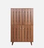 Kibo 18- Pairs 4 Door Shoe Cabinet In Lyon Walnut Finish