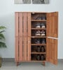 Kibo 18- Pairs 4 Door Shoe Cabinet In Lyon Walnut Finish
