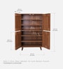 Kibo 18- Pairs 4 Door Shoe Cabinet In Lyon Walnut Finish
