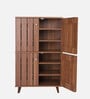 Kibo 18- Pairs 4 Door Shoe Cabinet In Lyon Walnut Finish