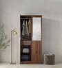 Kibo 2 Door Wardrobe in Columbia Walnut Finish with Mirror & Lock
