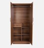 Kibo 2 Door Wardrobe In Lyon Walnut Finish With Mirror & Drawer