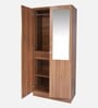 Kibo 2 Door Wardrobe In Lyon Walnut Finish With Mirror & Drawer