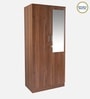 Kibo 2 Door Wardrobe In Lyon Walnut Finish With Mirror & Drawer