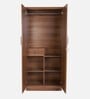 Kibo 2 Door Wardrobe In Lyon Walnut Finish With Mirror & Drawer