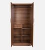 Kibo 2 Door Wardrobe In Lyon Walnut Finish With Mirror & Drawer
