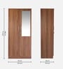 Kibo 2 Door Wardrobe In Lyon Walnut Finish With Mirror & Drawer