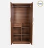Kibo 2 Door Wardrobe In Lyon Walnut Finish With Mirror & Drawer