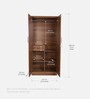 Kibo 2 Door Wardrobe In Lyon Walnut Finish With Mirror & Drawer