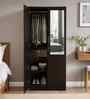 Kibo 2 Door Wardrobe In Wenge Finish With Mirror & Drawer