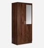 Kibo 2 Door Wardrobe in Columbia Walnut Finish with Mirror & Lock