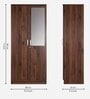Kibo 2 Door Wardrobe in Columbia Walnut Finish with Mirror & Lock