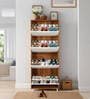 Kibo 24-Pair 4 Tier Shoe Cabinet In Lyon Walnut Finish