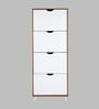 Kibo 24-Pair 4 Tier Shoe Cabinet In Lyon Walnut Finish