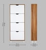 Kibo 24-Pair 4 Tier Shoe Cabinet In Lyon Walnut Finish