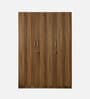 Kibo 3 Door Wardrobe In Lyon Walnut Finish With Drawer & Adjustable Shelves