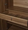 Kibo 3 Door Wardrobe In Lyon Walnut Finish With Drawer & Adjustable Shelves