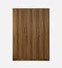 Kibo 3 Door Wardrobe In Lyon Walnut Finish With Drawer & Adjustable Shelves