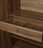 Kibo 3 Door Wardrobe In Lyon Walnut Finish With Drawer & Adjustable Shelves