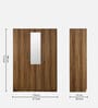 Kibo 3 Door Wardrobe In Lyon Walnut Finish With Drawer& Adjustable Shelves & Mirror