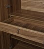 Kibo 3 Door Wardrobe In Lyon Walnut Finish With Drawer& Adjustable Shelves & Mirror