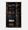 Kibo 3 Door Wardrobe In Wenge Finish With Adjustable Shelves