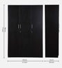 Kibo 3 Door Wardrobe In Wenge Finish With Drawer & Adjustable Shelves