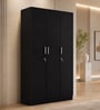 Kibo 3 Door Wardrobe In Wenge Finish With Drawer & Adjustable Shelves