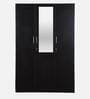 Kibo 3 Door Wardrobe In Wenge Finish With Drawer& Adjustable Shelves & Mirror