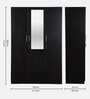 Kibo 3 Door Wardrobe In Wenge Finish With Drawer& Adjustable Shelves & Mirror