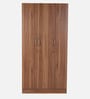 Kibo 3 Door Wardrobe With Adjustable Shelf In Lyon Walnut Finish