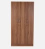 Kibo 3 Door Wardrobe With Adjustable Shelf In Lyon Walnut Finish
