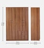 Kibo 4 Door Wardrobe In Lyon Walnut Finish With Adjustable Shelf & Drawer