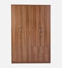 Kibo 4 Door Wardrobe In Lyon Walnut Finish With Adjustable Shelf & Drawer