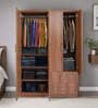 Kibo 4 Door Wardrobe In Lyon Walnut Finish With Adjustable Shelf & Drawer
