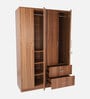 Kibo 4 Door Wardrobe In Lyon Walnut Finish With Adjustable Shelf & Drawer