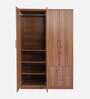 Kibo 4 Door Wardrobe In Lyon Walnut Finish With Adjustable Shelf & Drawer