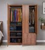 Kibo 4 Door Wardrobe In Lyon Walnut Finish With Adjustable Shelf & Drawer